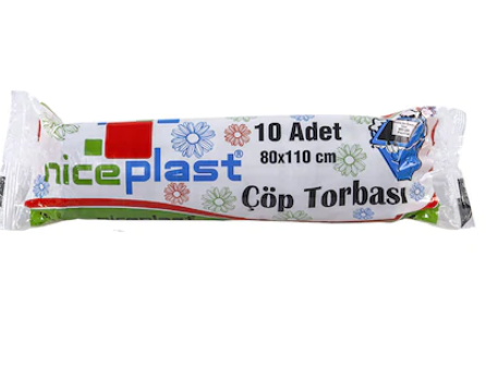 Niceplast Jumbo Boy Çöp Torbası 20 Adet Siyah 80 x 110 CM